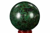 Polished Malachite & Chrysocolla Sphere - Peru #156468-1